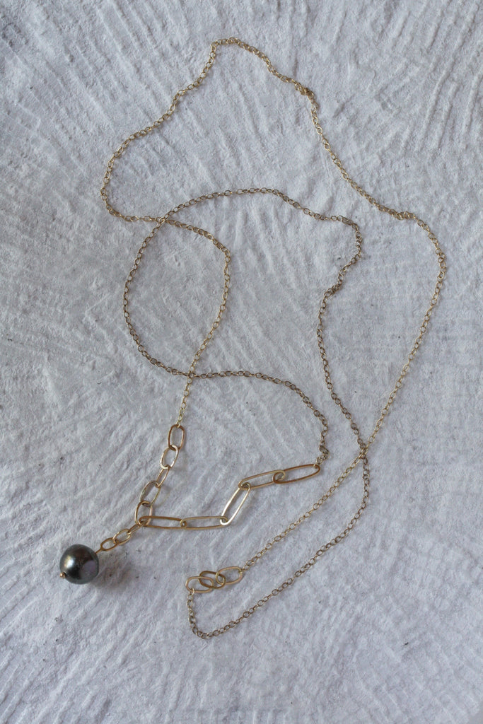 Tahitian black pearl necklace