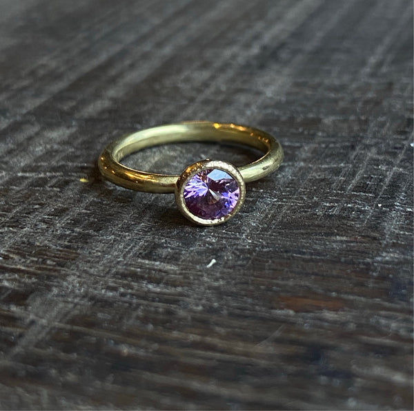 amethyst on 18k gold